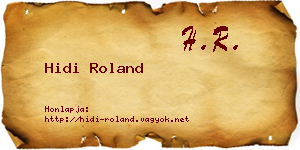 Hidi Roland névjegykártya